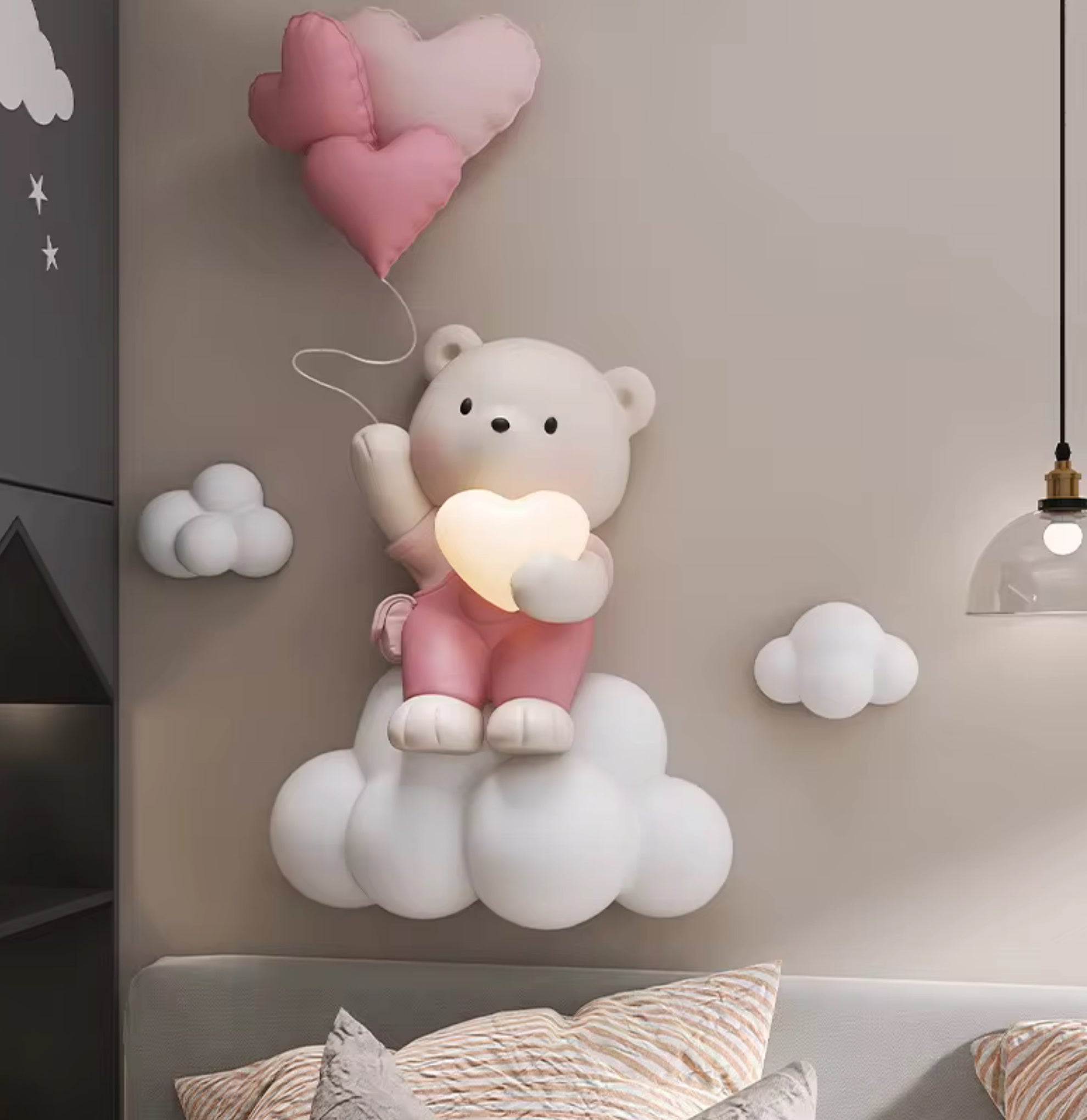 3D Bear Wall Hanging Background Wall Decoration