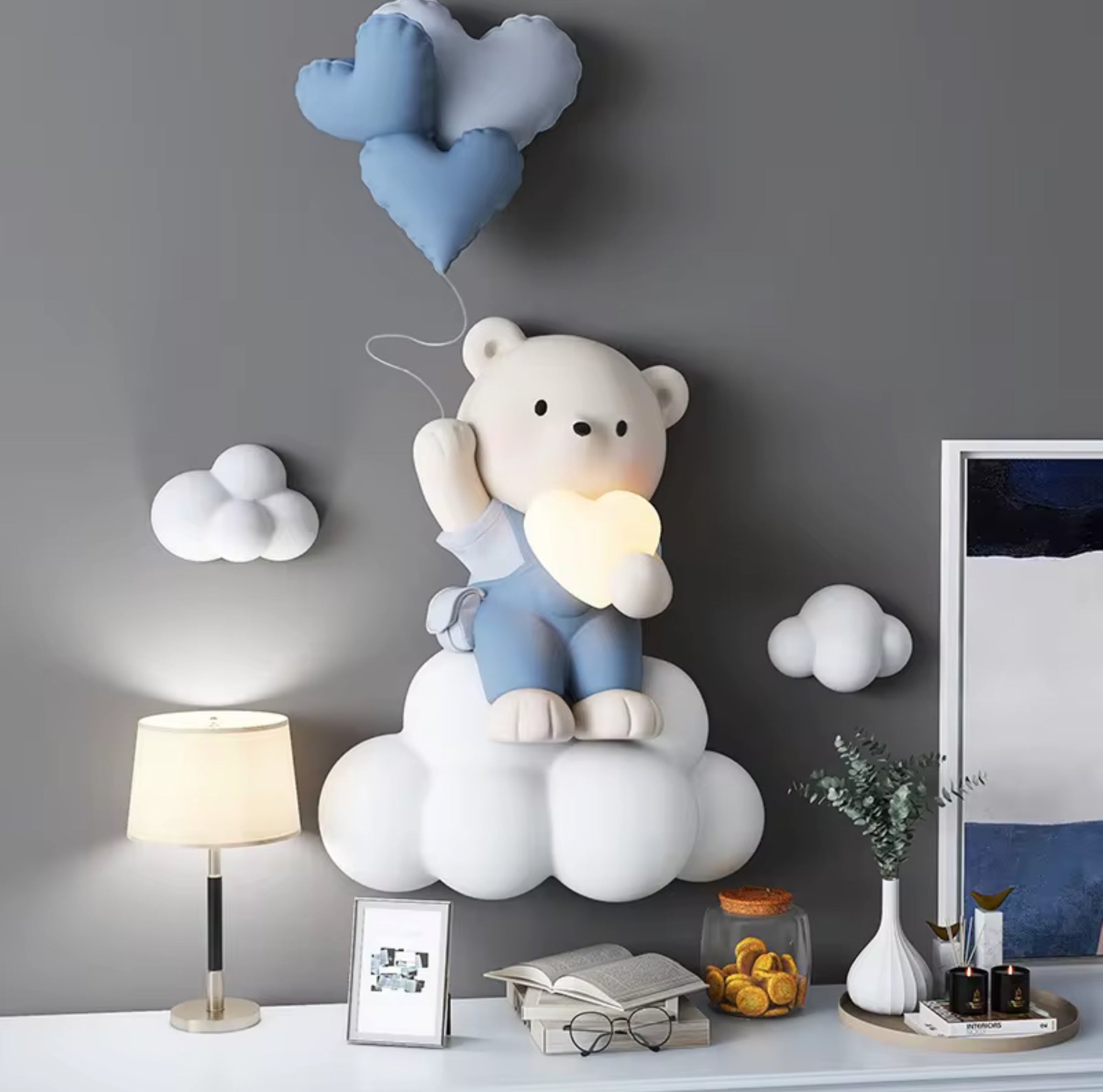 3D Bear Wall Hanging Background Wall Decoration
