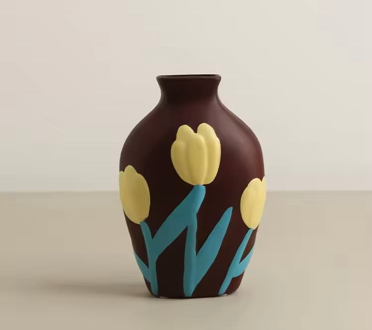 Handmade Custom Design High Quality Modern Art Deco Ceramic Flower Vase