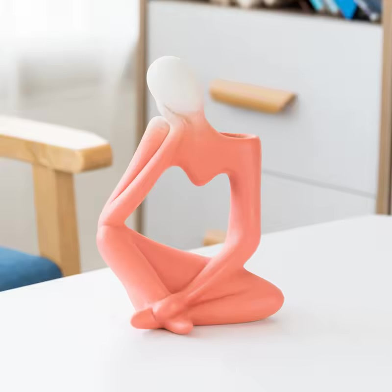 Frosted Special-shaped Abstract Morandi Ceramic Vase