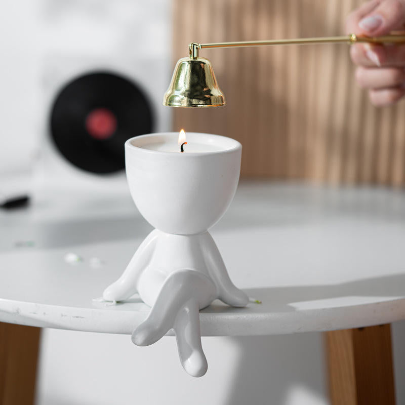 Nordic Creative Modern Black or white Lazy Small Ceramic Flowerpot or candle holder Personalized