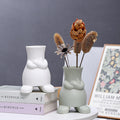 White Ceramic Small Flower Vase Modern Home High-End Soft Decoration item