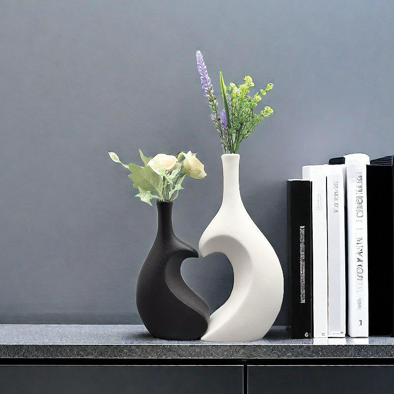 Creative Ceramic Vase Modern Vintage Home Decor Luxury Love Heart Shape