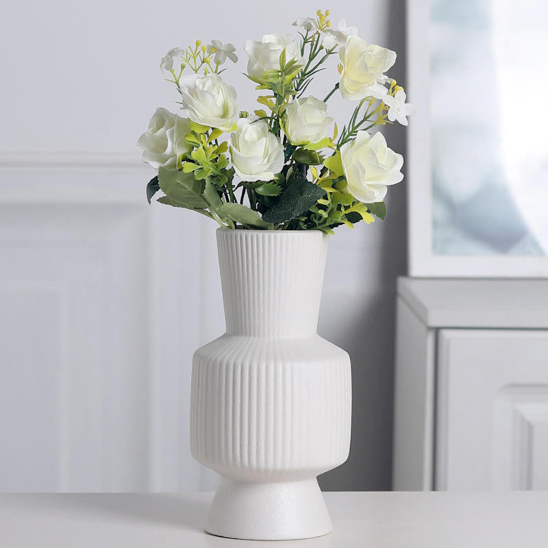 Black or White Simple White Ceramic Vase