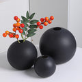 Set of 3 Round Creative White Black Ceramic And Porcelain Vases