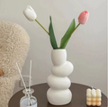 White Flower Ceramic Vases Spiral Vase
