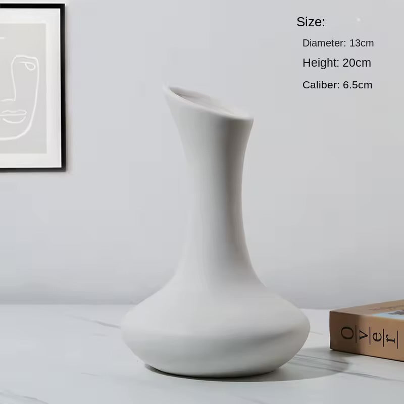 Modern Simple Bisque Plain Ceramic Bisque White Vase