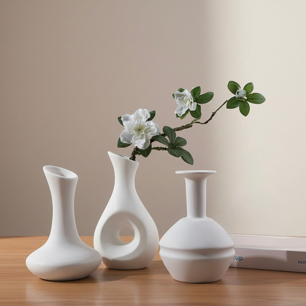 Modern Simple Bisque Plain Ceramic Bisque White Vase