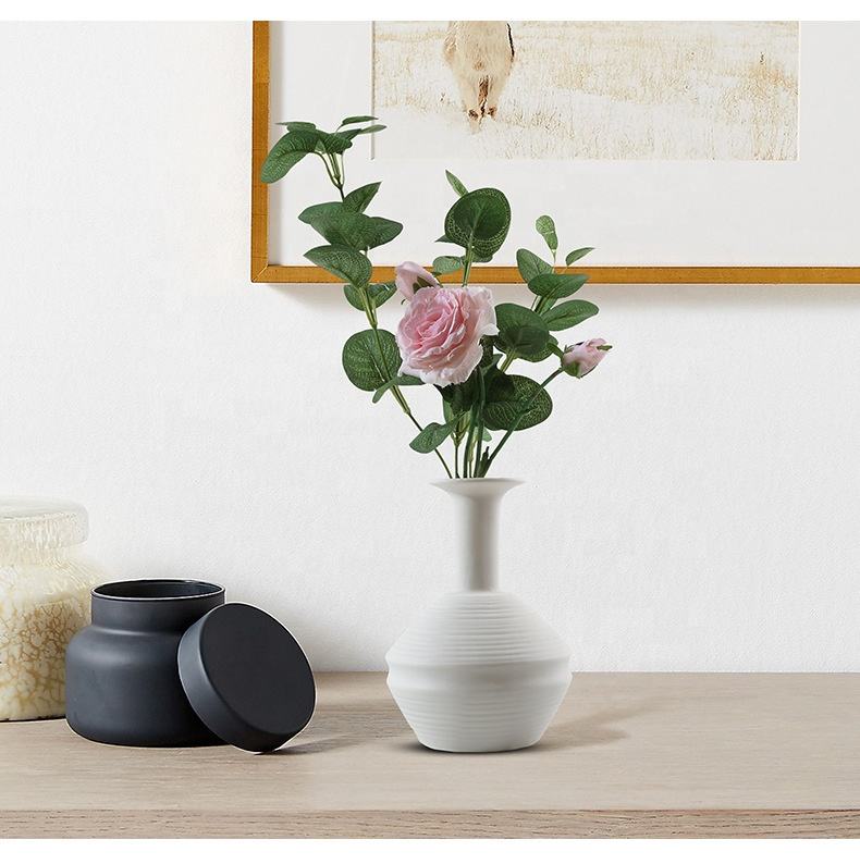Modern Simple Bisque Plain Ceramic Bisque White Vase