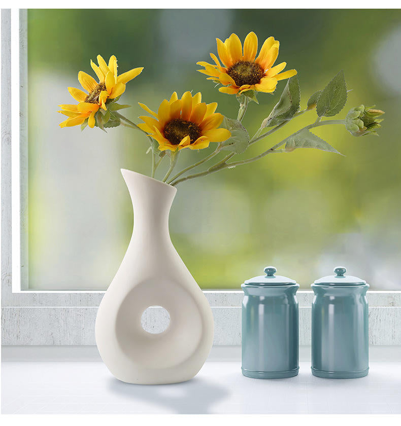 Modern Simple Bisque Plain Ceramic Bisque White Vase