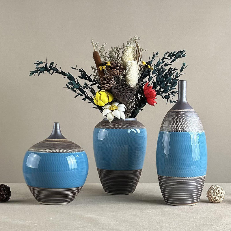 Handmade Blue Grey Ceramic Vase