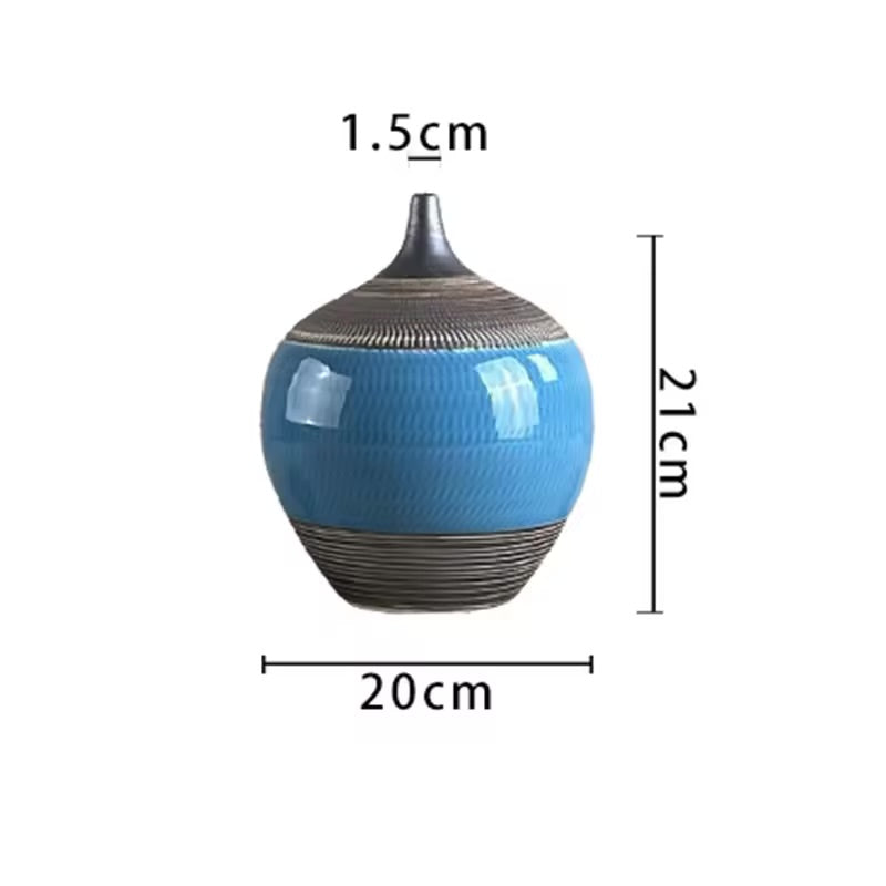 Handmade Blue Grey Ceramic Vase
