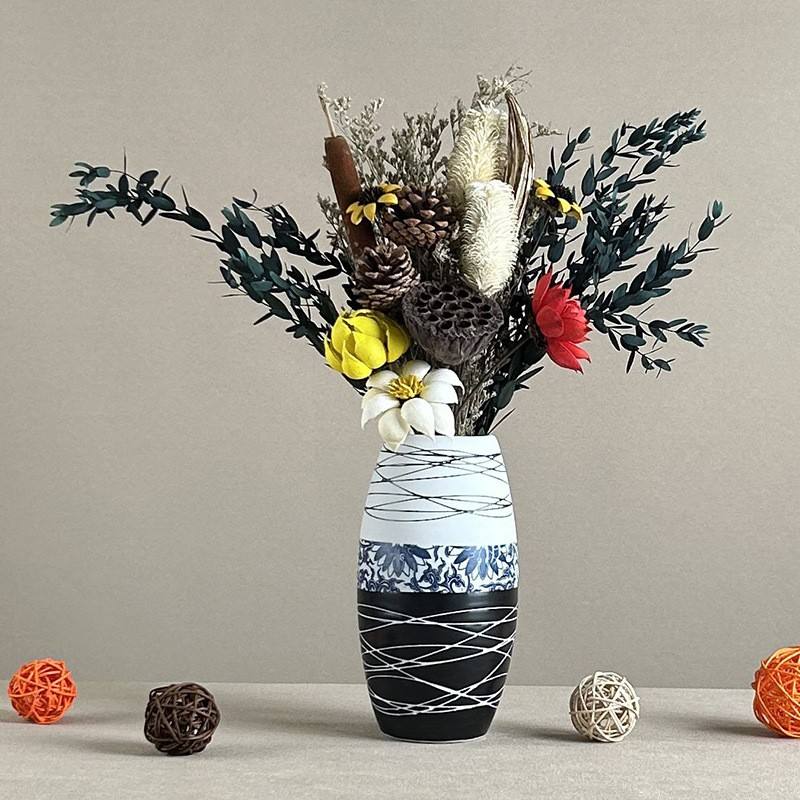 Handmade Patterned Swirl Ceramic Vase