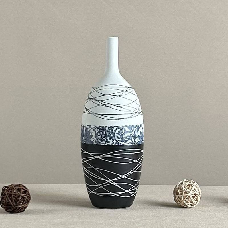 Handmade Patterned Swirl Ceramic Vase