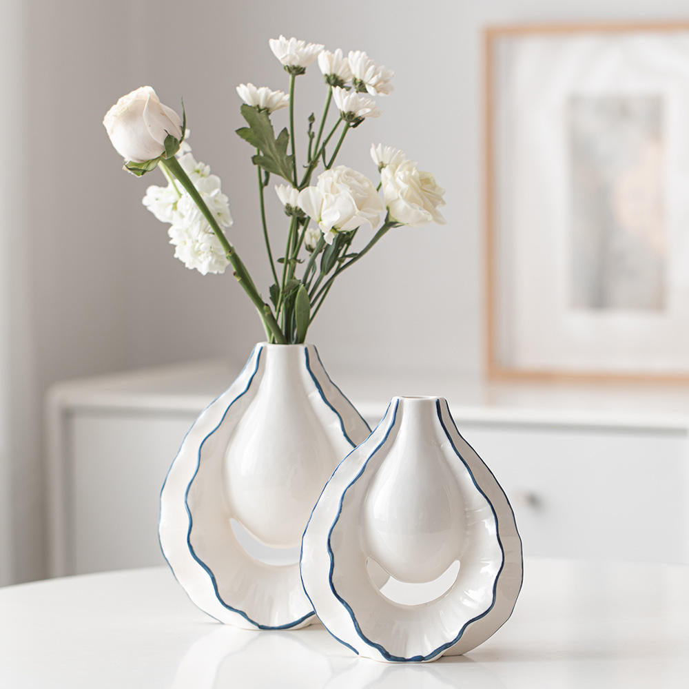 Luxury Style White Small Mouth Ceramic Vase
