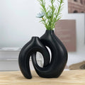 Modern Style Black White Vase Resin Crafts Entryway Art Flower Vase
