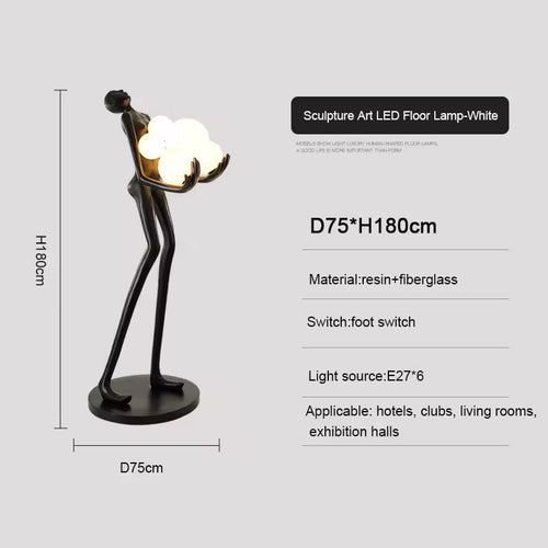 6ft Hotel, Living Room Corner Sculpture LED Floor Lamp
