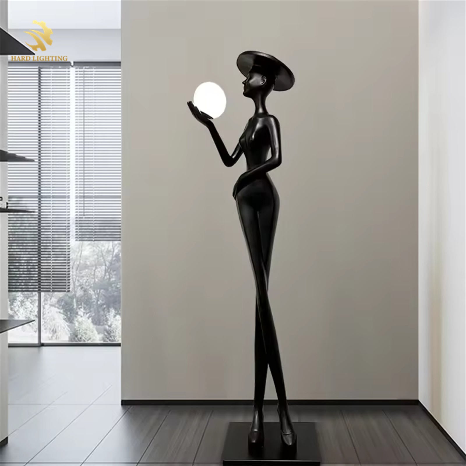 6 ft Modern Creative Art Figure Sculpture Floor Lamp LED Light