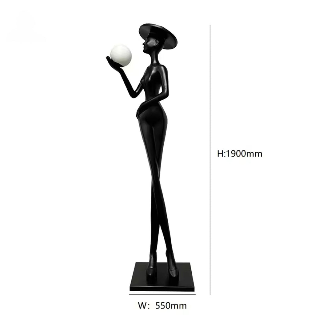 6 ft Modern Creative Art Figure Sculpture Floor Lamp LED Light