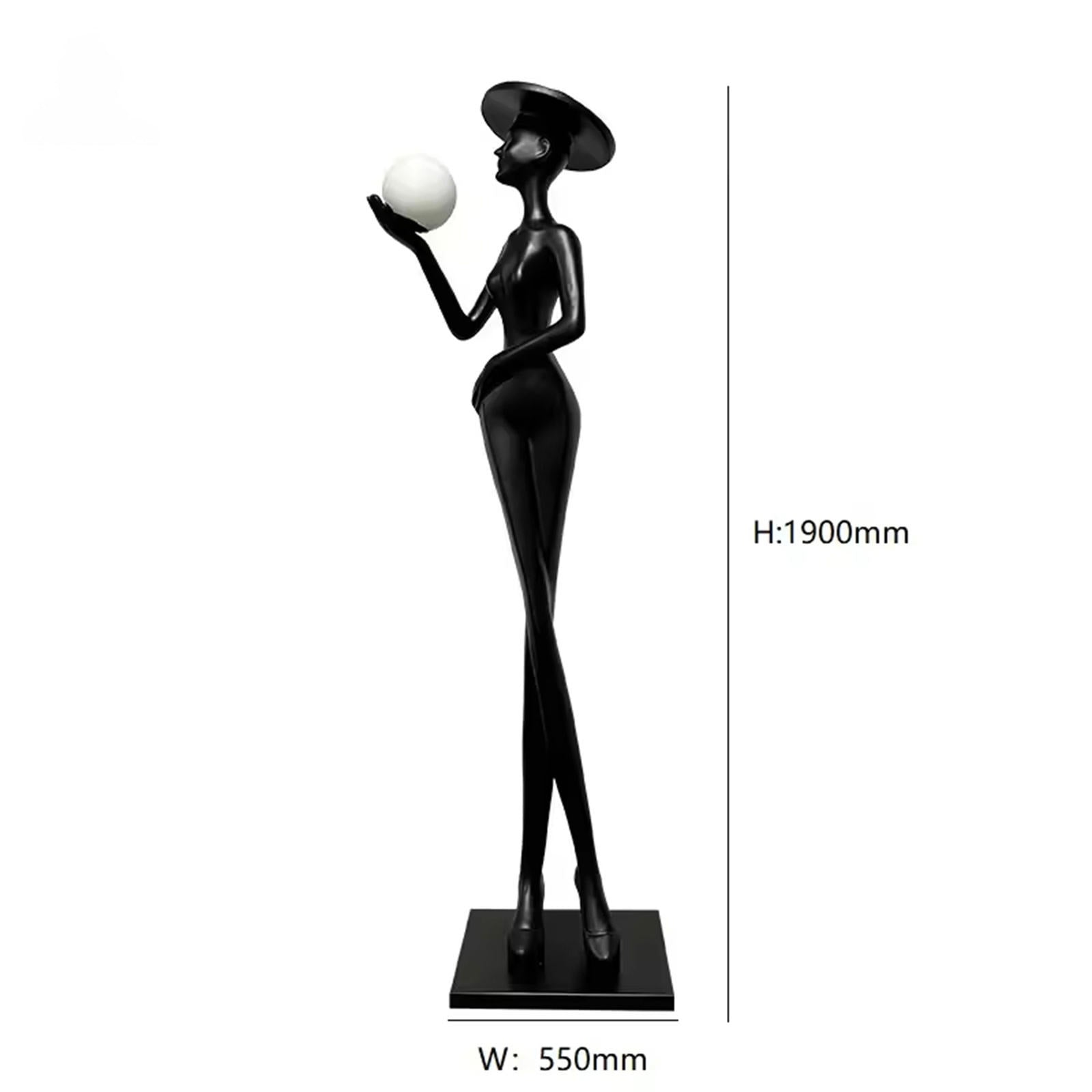 6 ft Modern Creative Art Figure Sculpture Floor Lamp LED Light