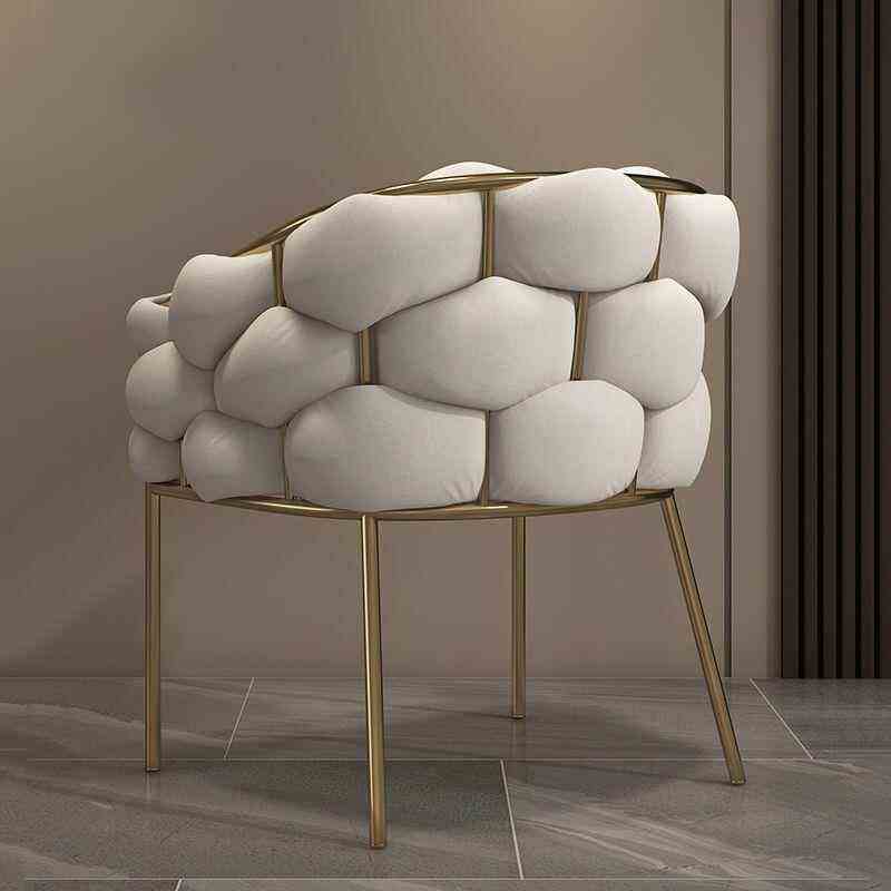 Set of 2 Modern Luxury Gold Lounge Chair for Dining and Hotel