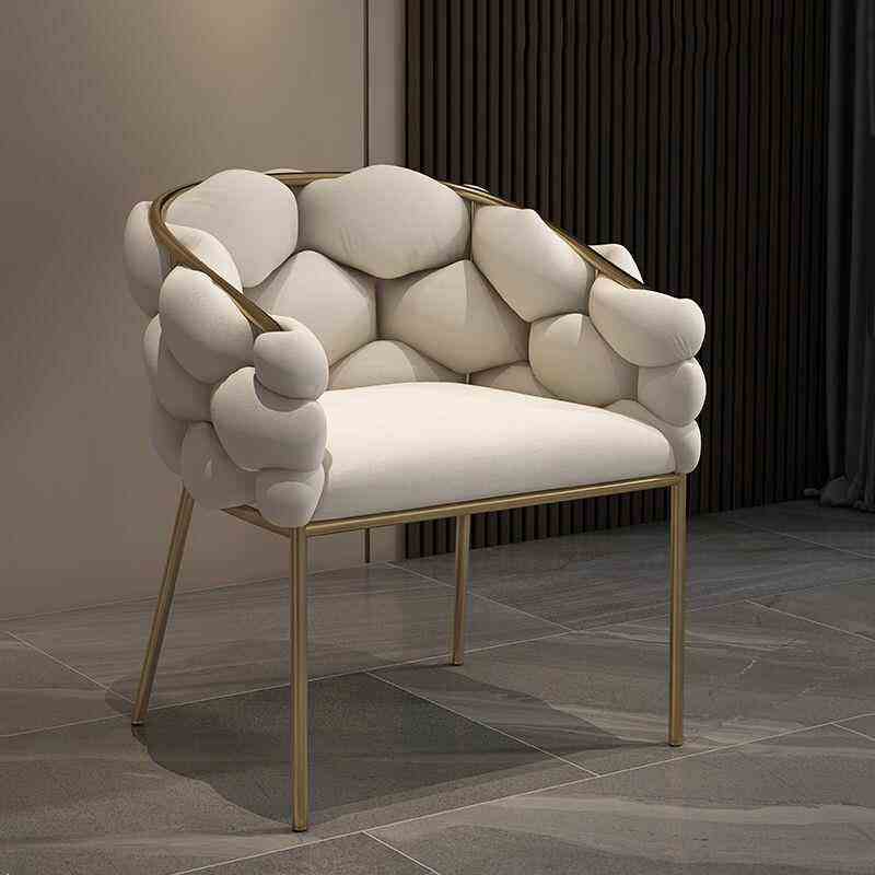 Set of 2 Modern Luxury Gold Lounge Chair for Dining and Hotel