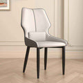 Affordable Modern Minimalist High Back Dining Chair Metal Leg Leather Cushione Chair