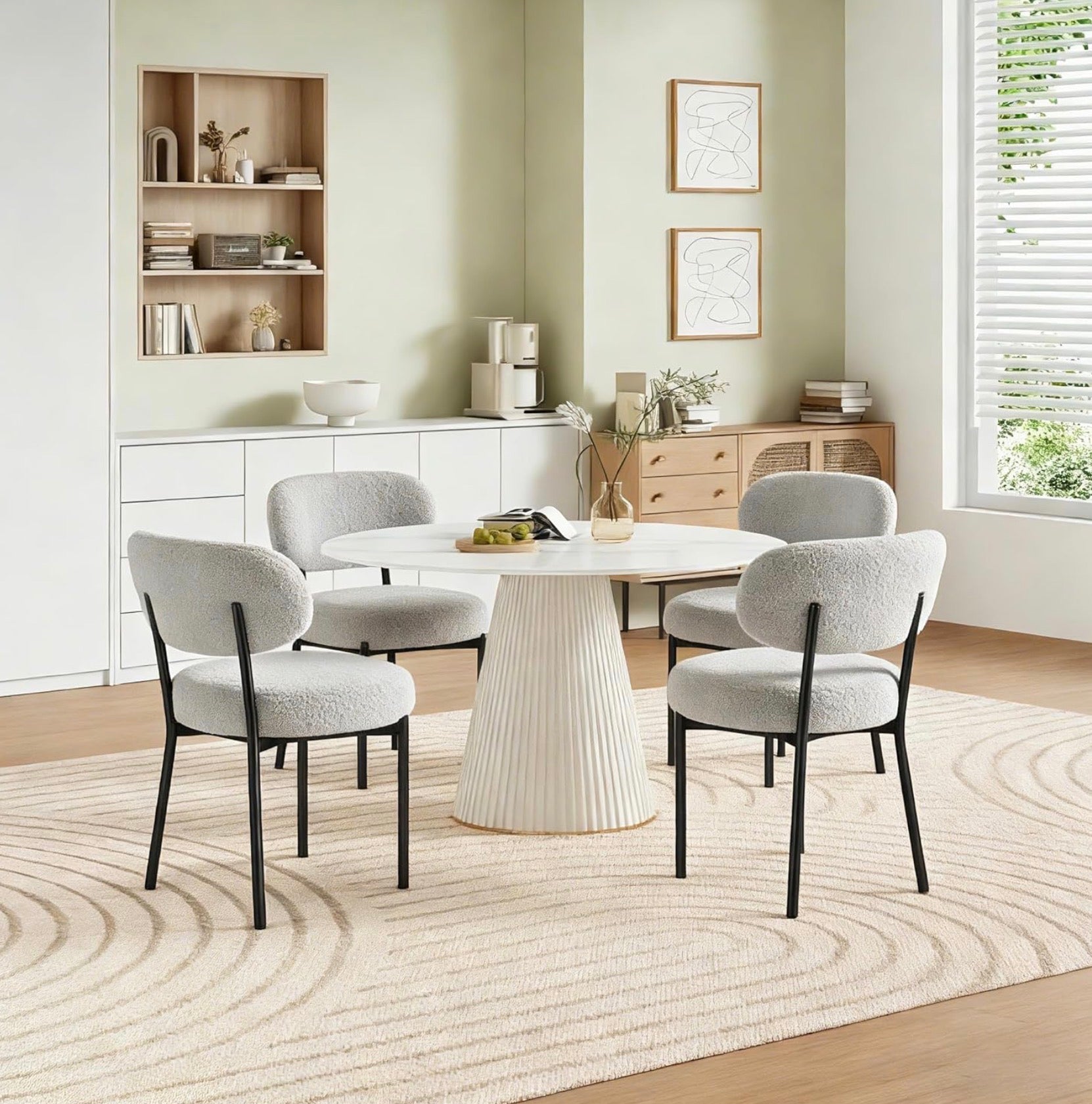 Wonderland Dining Chairs Set of 4, Mid Century Modern Chair