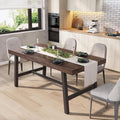 Industrial Dining Table for 6 People, 63" Long Wooden table