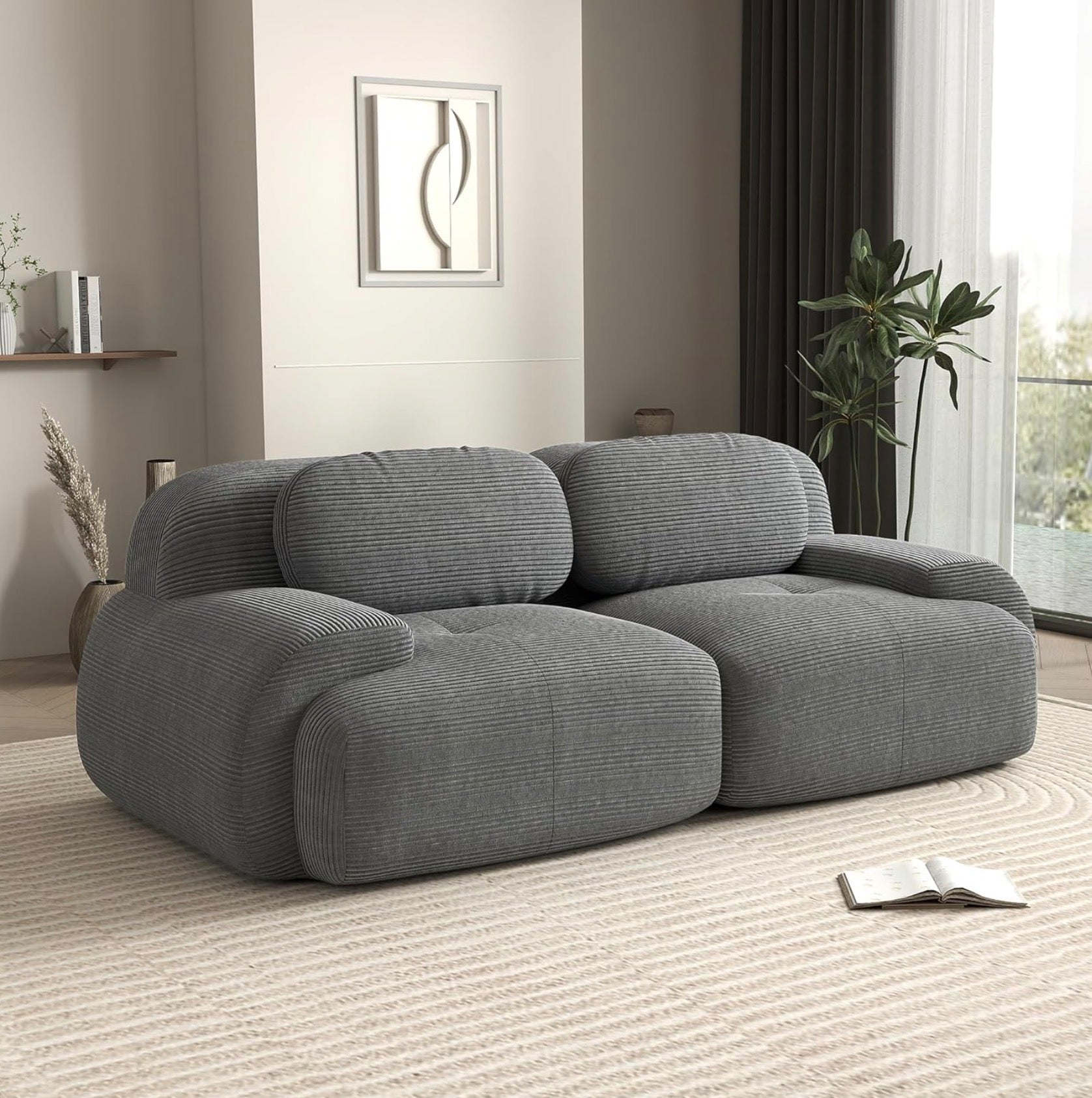 81.8 Inch Modular Sectional Sofa, 2-Seater Cloud Couch with Deep Seat