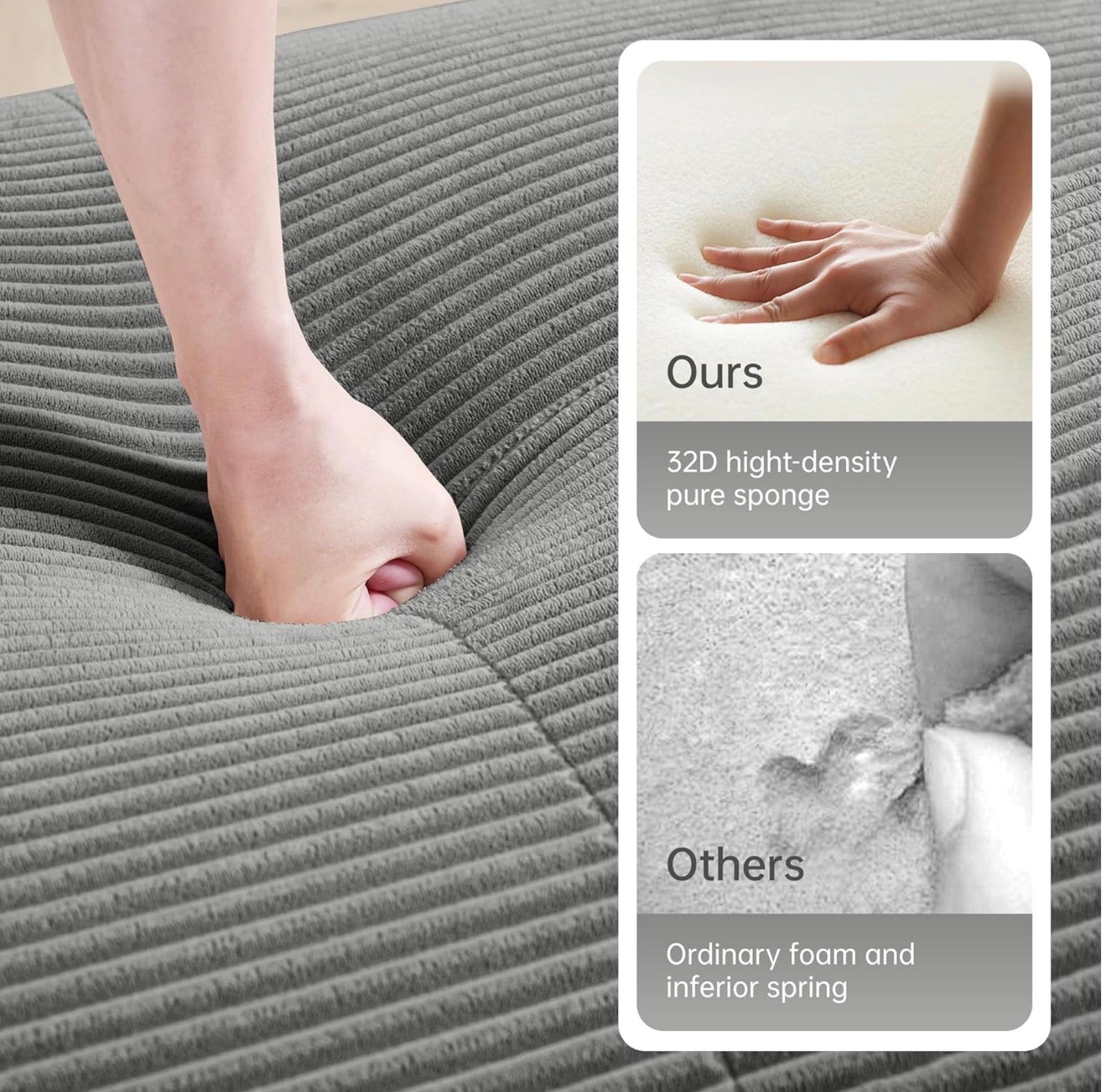 81.8 Inch Modular Sectional Sofa, 2-Seater Cloud Couch with Deep Seat