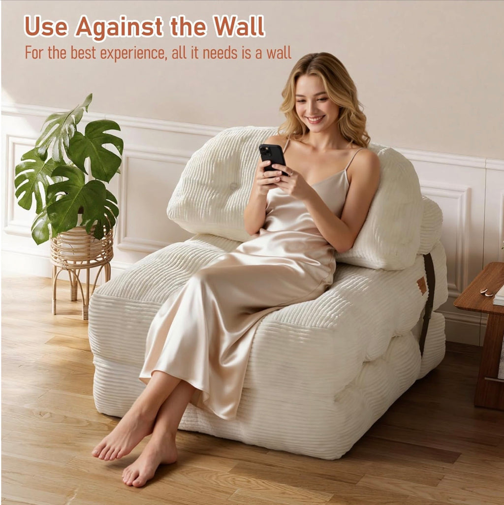 WONDERLAND Folding Sofa Bed, Convertible Sleeper Chair with Back Support and Pillow Futon