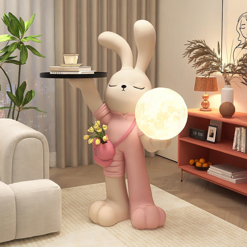 Large Rabbit Living Room Floor to Ceiling Decorations With cordless light