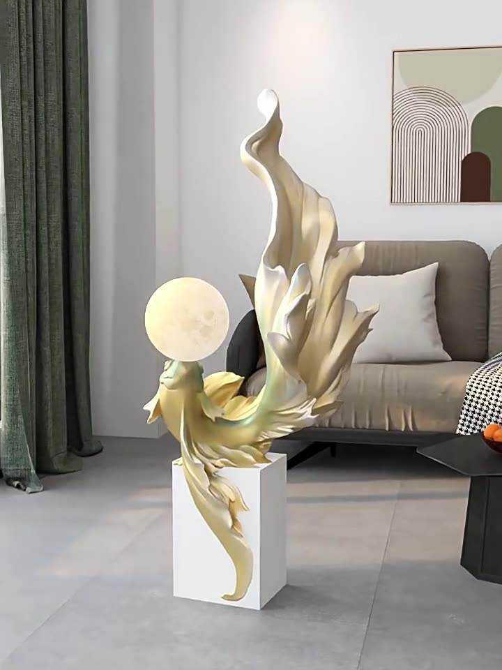 Office Bed Room Living Room Light Luxury Koi Tabletop Decoration