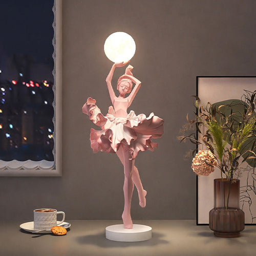 15 inch tall Art Ballerina Girl Sculpture Table Lamp Modern Decorative Statue