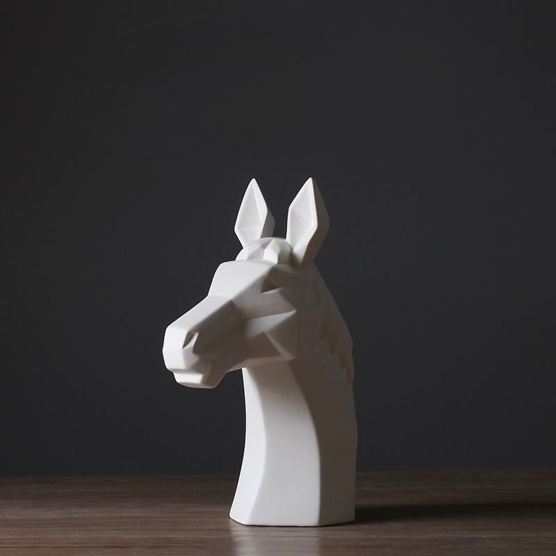 Abstract Scandinavian Ceramic Animal Head Ornament