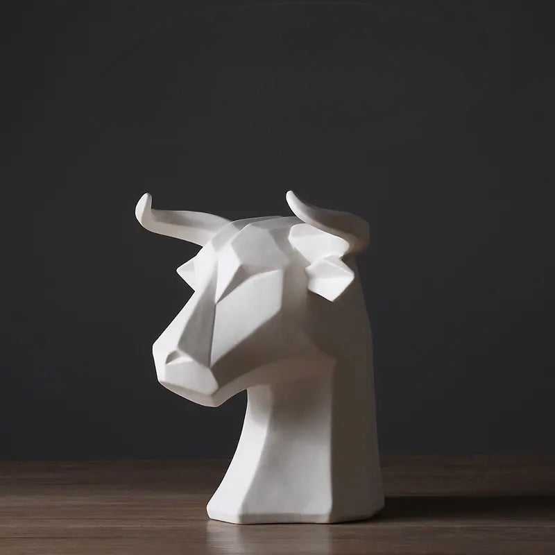 Abstract Scandinavian Ceramic Animal Head Ornament