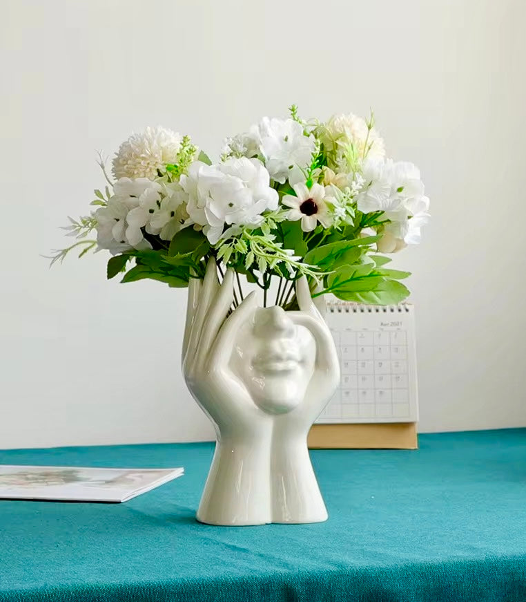 Ornaments Human Face Decoration Ceramic Vase