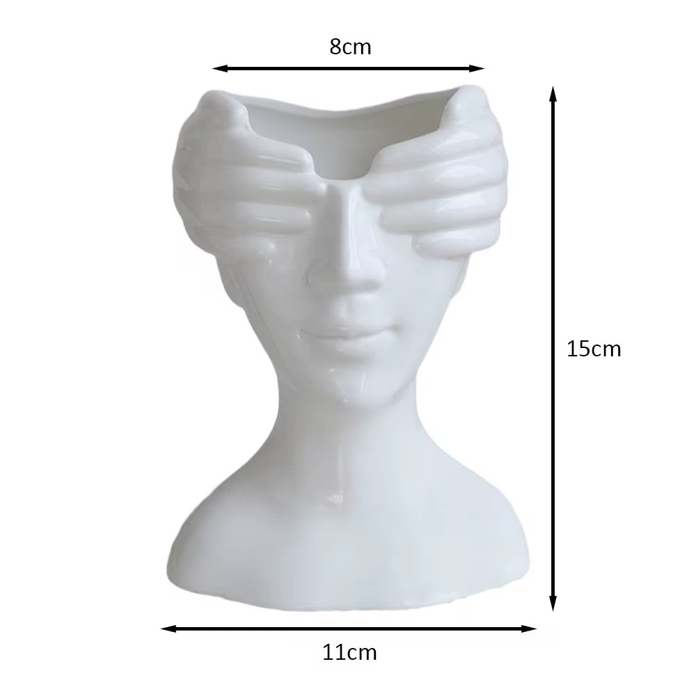 Ornaments Human Face Decoration Ceramic Vase