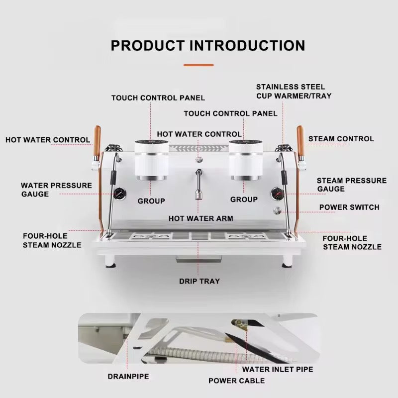 Commercial Professional for Business Espresso with touch screen easy to programs