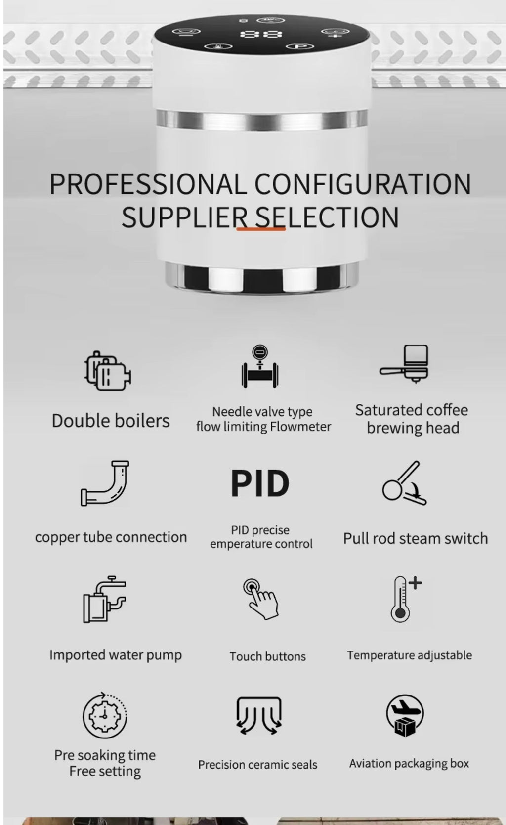 Commercial Professional for Business Espresso with touch screen easy to programs