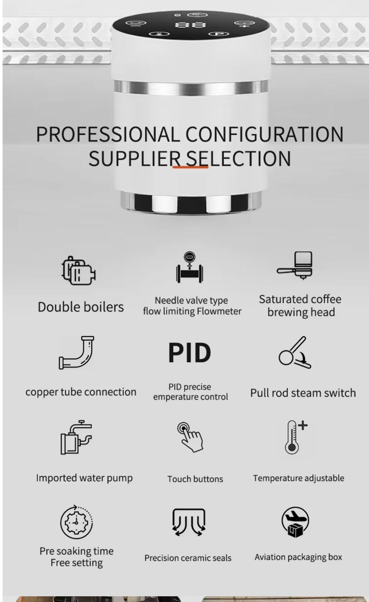 Commercial Professional for Business Espresso with touch screen easy to programs